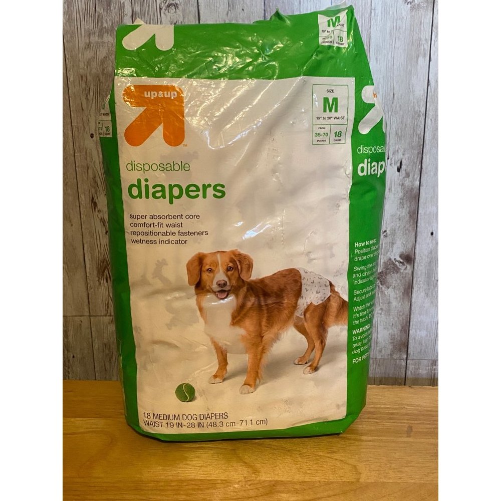 Target Up & Up Size Medium (35 - 70 lbs.) Disposable Dog Diapers 18 ct.